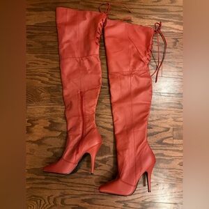 Chic Over-the-Knee Red Boots